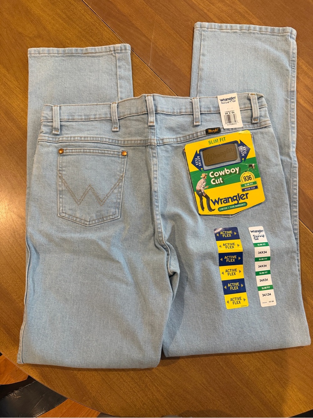 Wrangler Light Blue Slim Fit Cowboy Cut Jeans